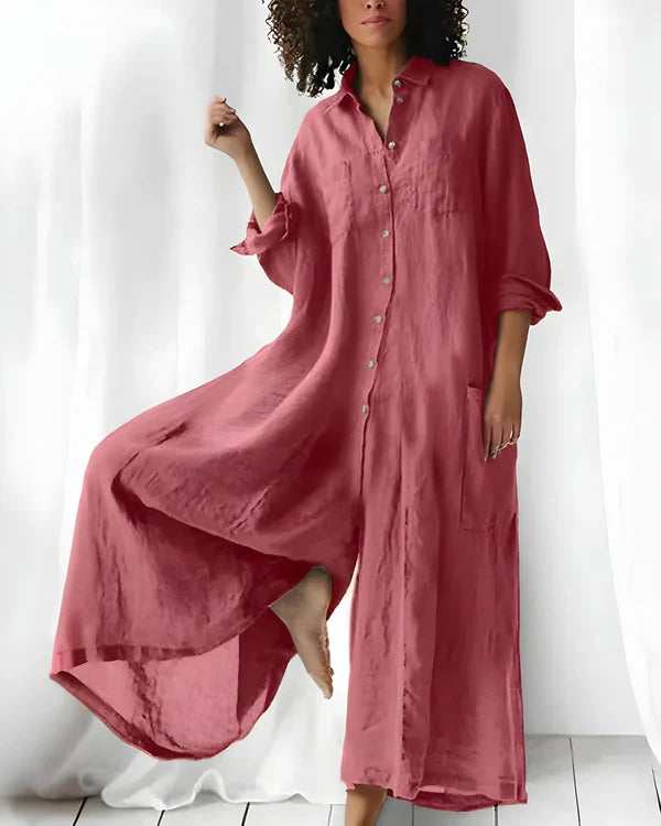 Jana™ Mono camisero ancho de estilo relajado