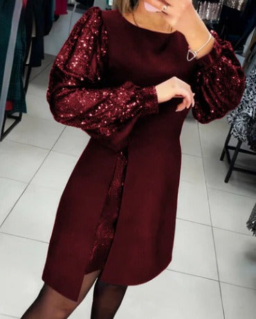 Greta – Vestido elegante con mangas abullonadas