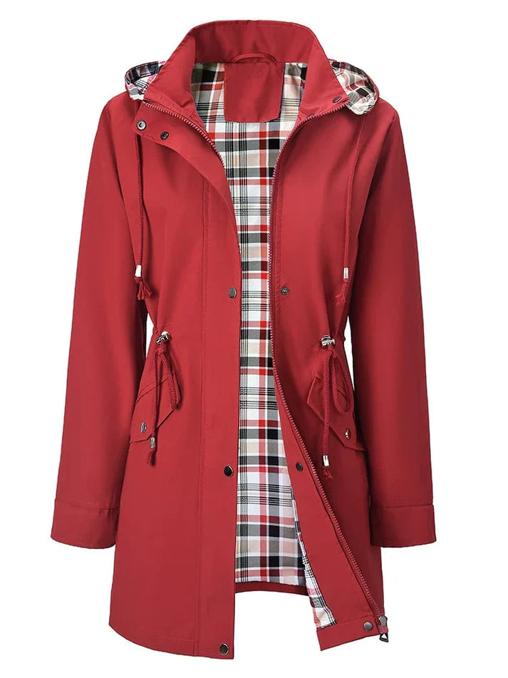 Eva - Chaqueta impermeable con interior de cuadros
