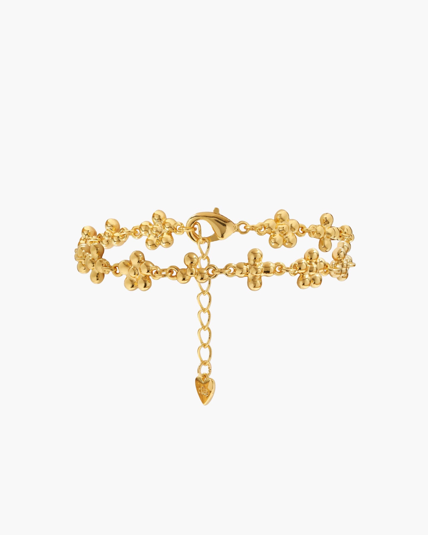 Margarita - pulsera flor en latón chapado