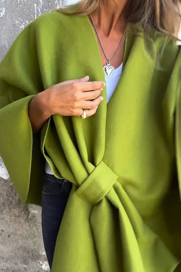 Luna – Chaqueta tipo capa con cuello en V holgado