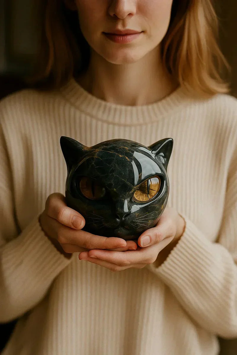 Lovera | Escultura de gato negro misterioso