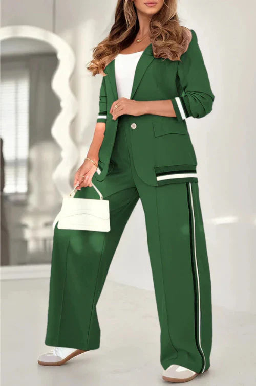 Patricia™ – Conjunto casual chic con blazer y pantalón fluido