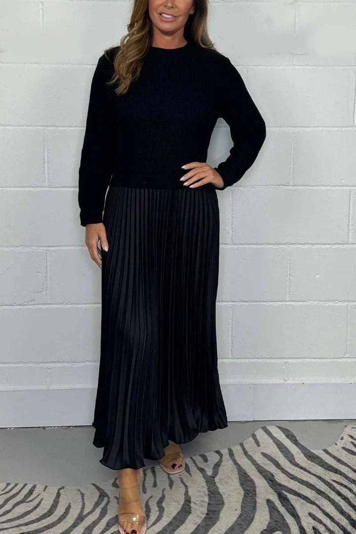 Miranda | Elegante y bonito vestido plisado con cuello redondo para mujer