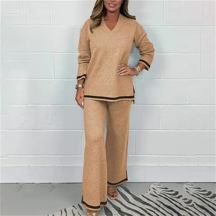 Bruna - Conjunto de punto suave con detalles en contraste