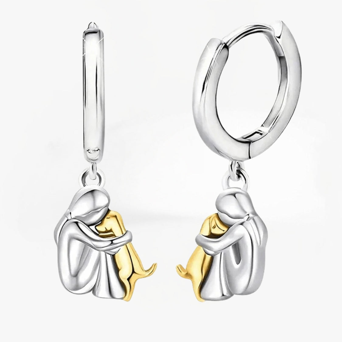 Soulmate | Argollas de Plata con Escena de Amor Canino