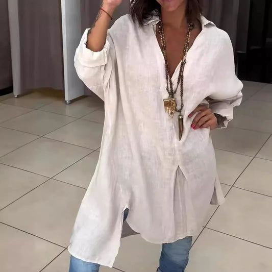 Lara™ – Blusón camisero de estilo relajado