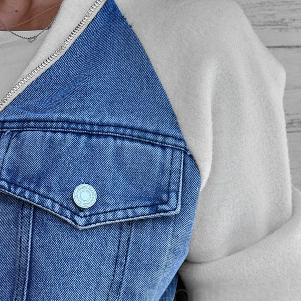 Maya - Chaqueta denim con diseño patchwork