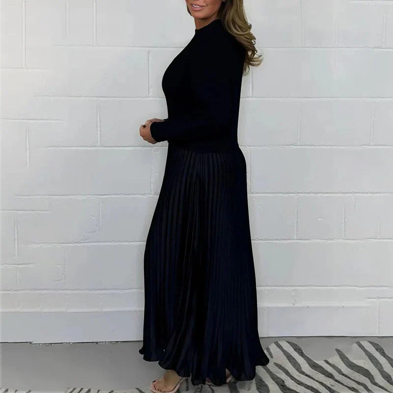Miranda | Elegante y bonito vestido plisado con cuello redondo para mujer