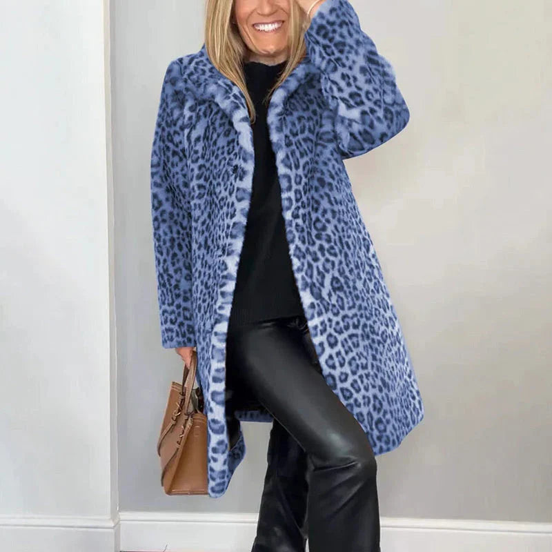 Susana - Abrigo de largo medio con estampado de leopardo