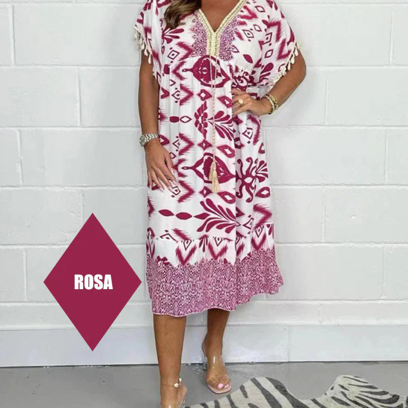 Celia™ Vestido Corto de Punto con Flecos