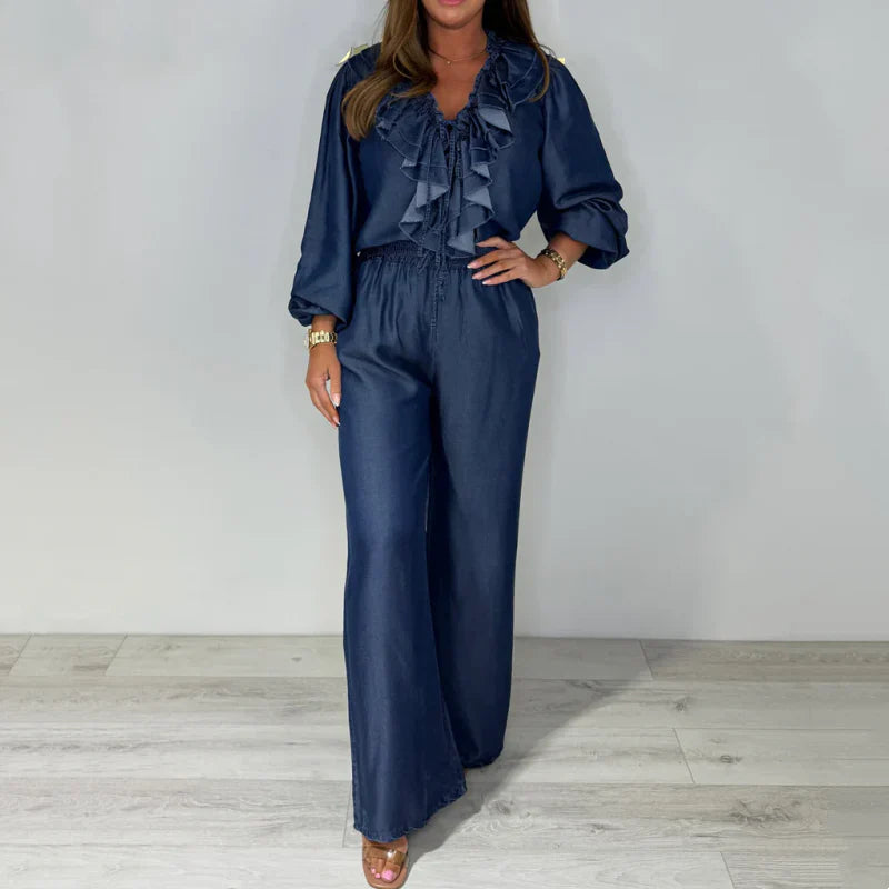 Carmen™ Conjunto con mangas cónicas y pantalones anchos