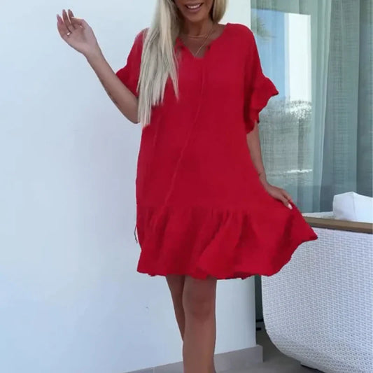 Vestido de Mujer de Algodón y Lino – Elegancia Atemporal y Confort Natural