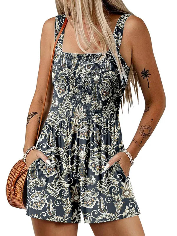 Berta™ Mono corto informal sin mangas de verano con bolsillos