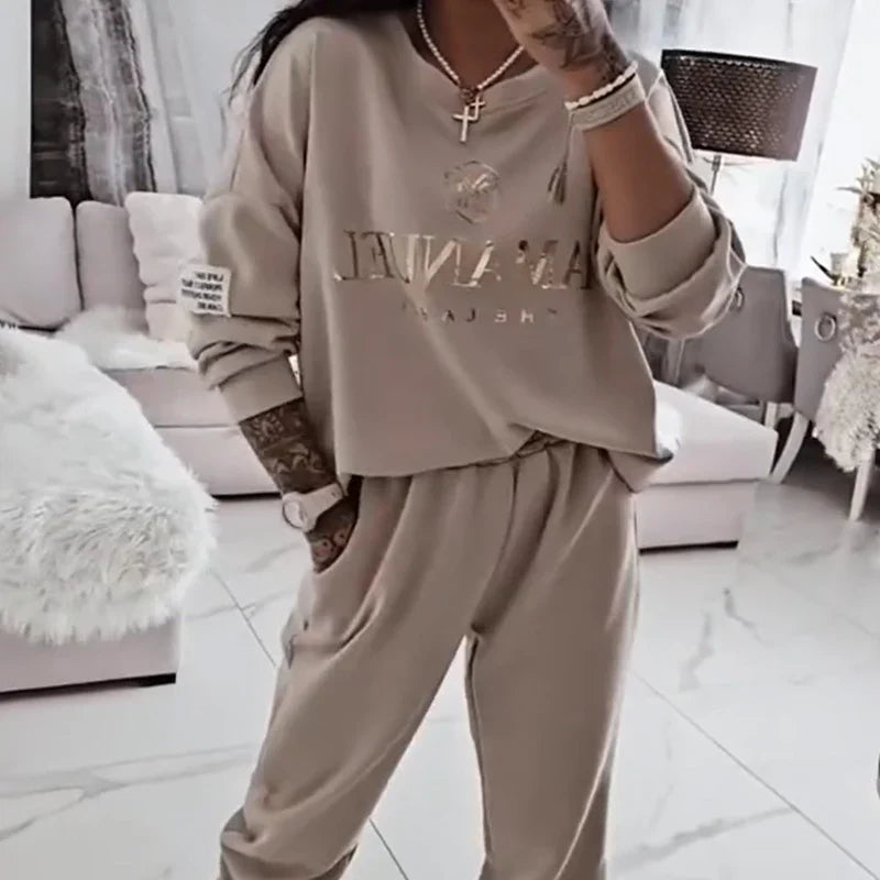 Irina - Conjunto cómodo de dos piezas con estilo moderno