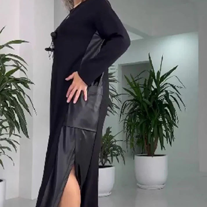 Alba | Vestido holgado con bolsillos y diseño patchwork