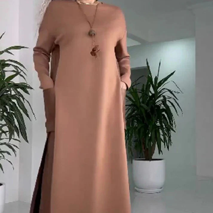 Alba | Vestido holgado con bolsillos y diseño patchwork