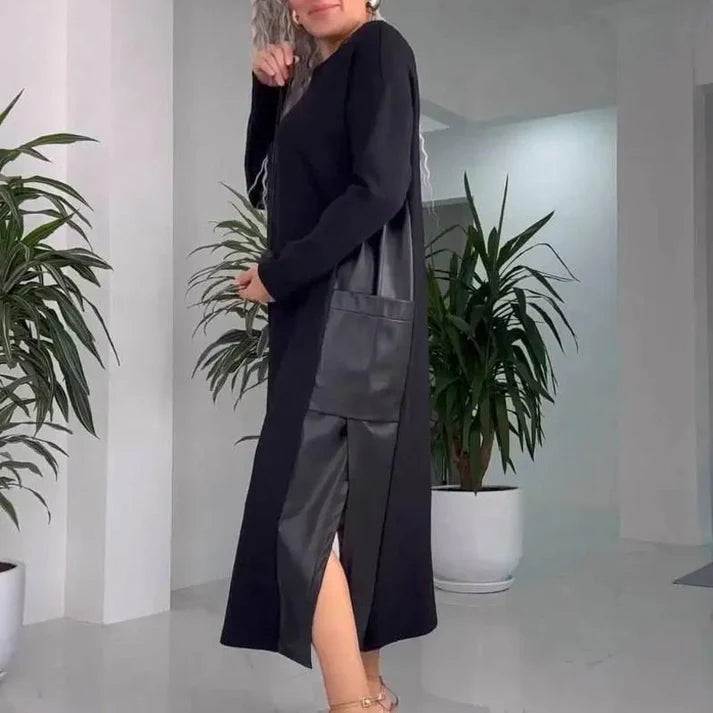Alba | Vestido holgado con bolsillos y diseño patchwork