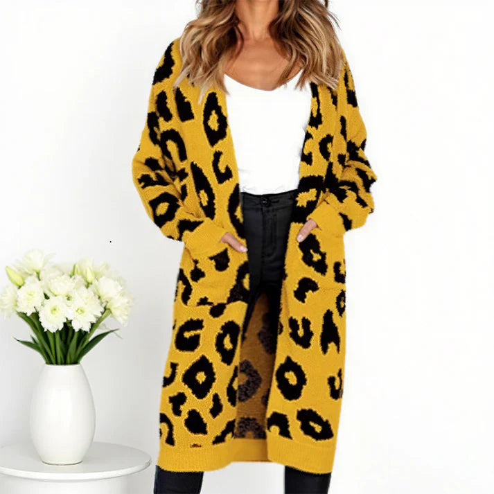 Duna - Cárdigan de punto con estampado de leopardo