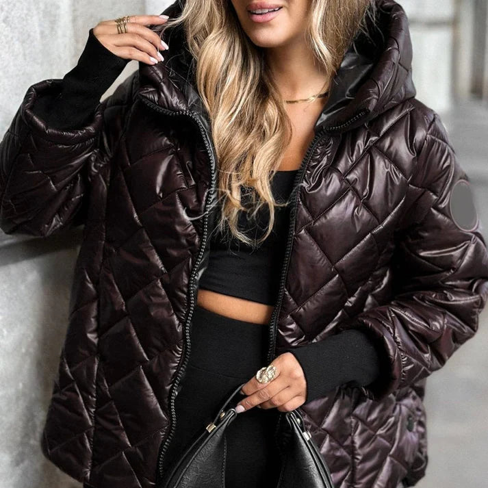 Nadia - Chaqueta acolchada de mujer con diseño de rombos