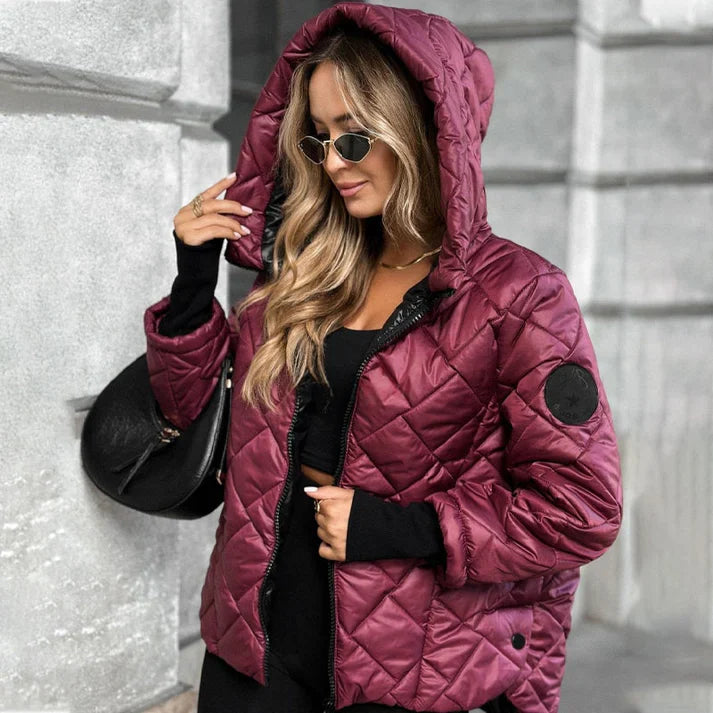 Nadia - Chaqueta acolchada de mujer con diseño de rombos