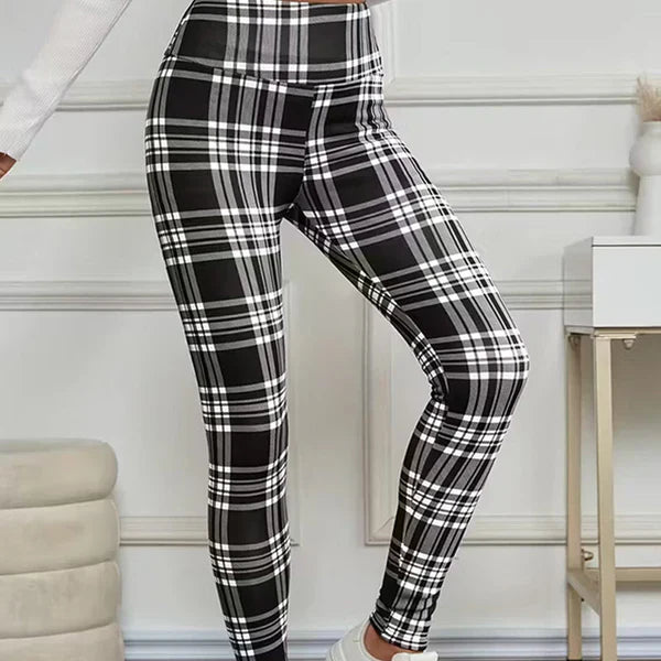 Marina - Leggings de cuadros con forro polar