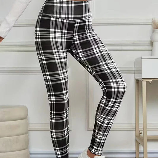 Marina - Leggings de cuadros con forro polar