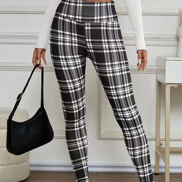 Marina - Leggings de cuadros con forro polar