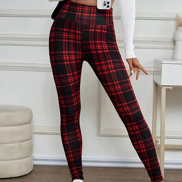 Marina - Leggings de cuadros con forro polar