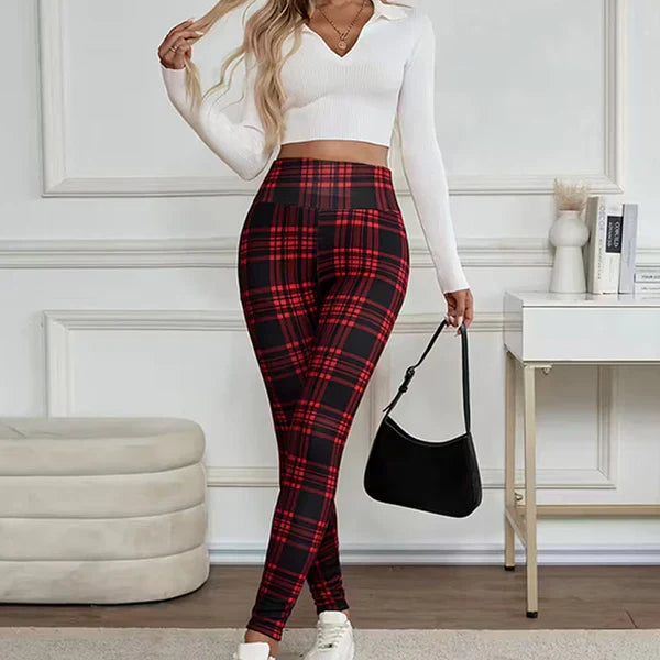 Marina - Leggings de cuadros con forro polar