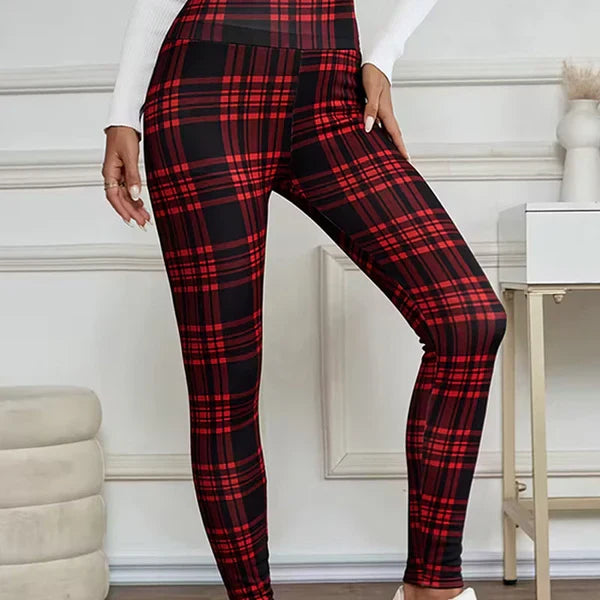 Marina - Leggings de cuadros con forro polar