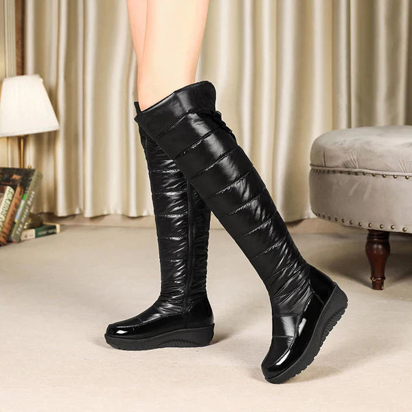 Silvia - Botas altas impermeables y cálidas con detalle de lazo