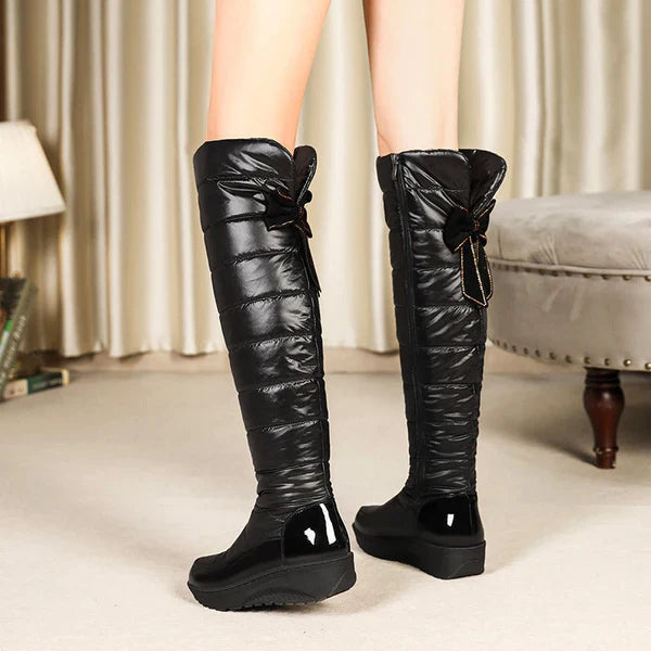 Silvia - Botas altas impermeables y cálidas con detalle de lazo