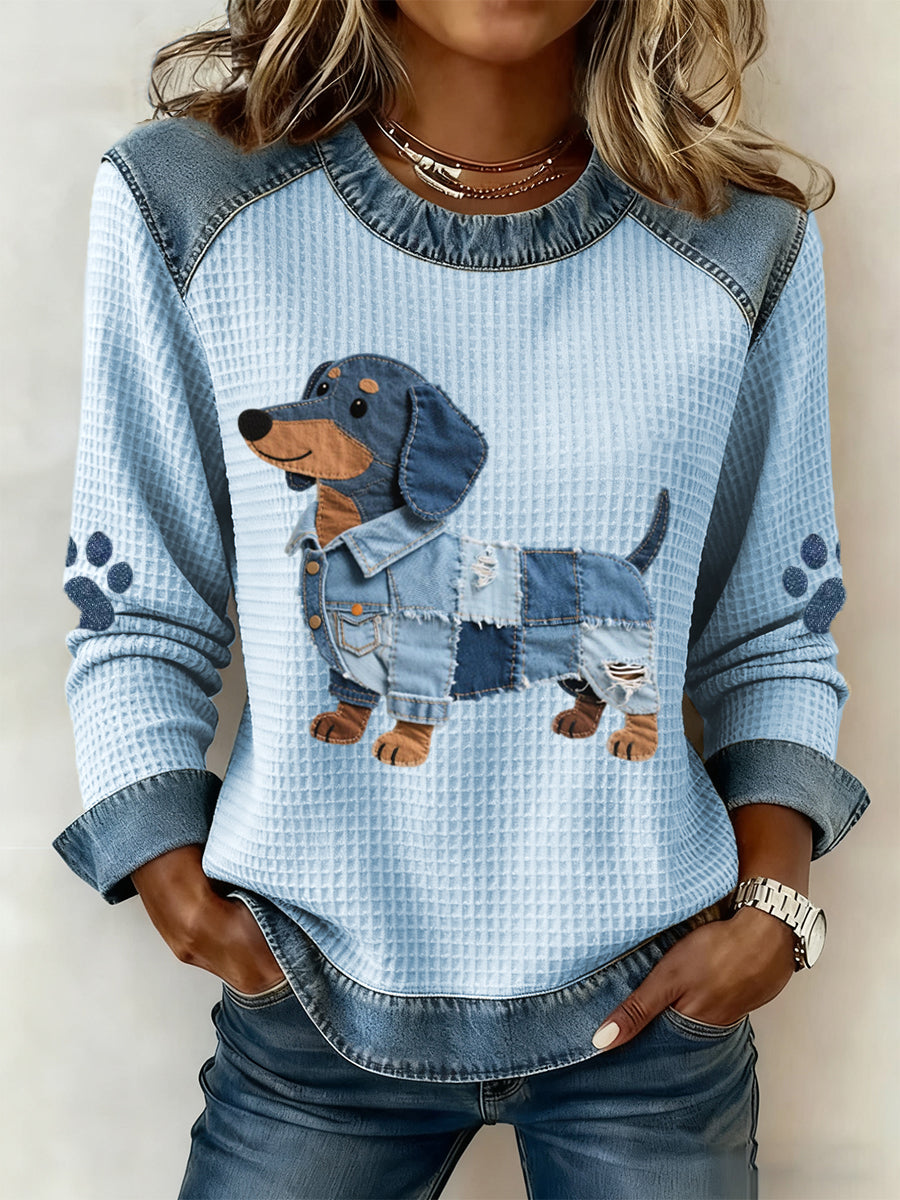 Max | Sudadera Terrier con Detalles Denim