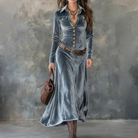 Vena - Vestido maxi moderno y fluido
