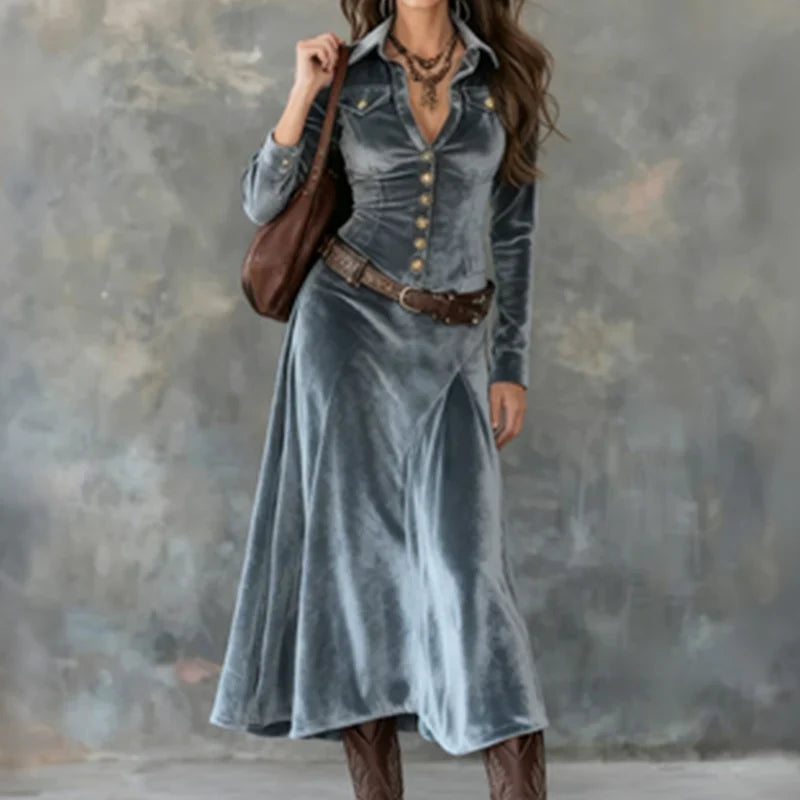 Vena - Vestido maxi moderno y fluido