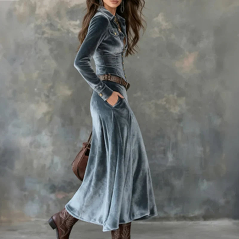 Vena - Vestido maxi moderno y fluido
