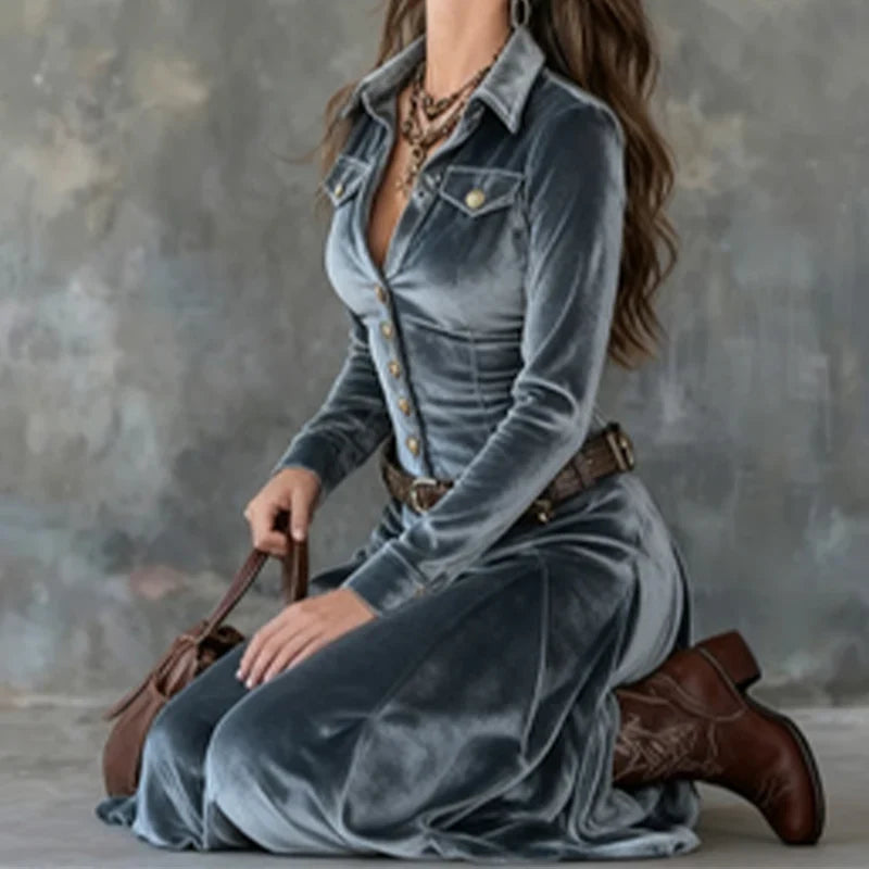 Vena - Vestido maxi moderno y fluido