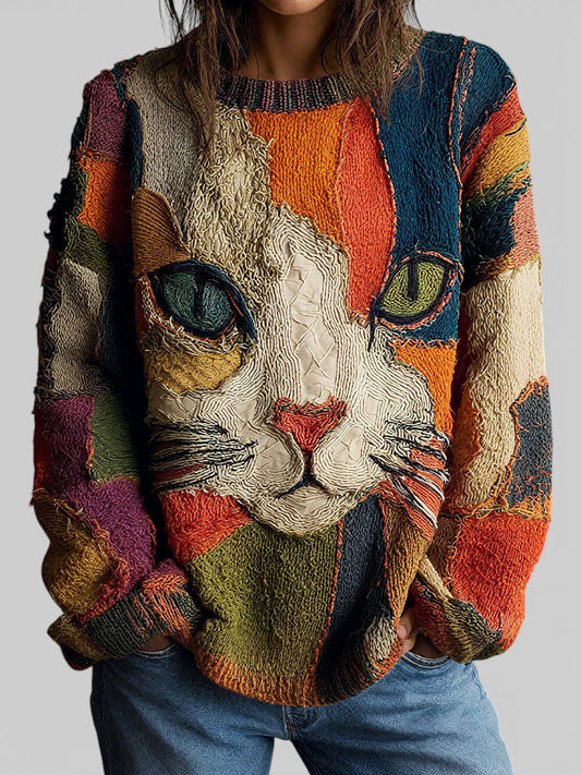Purr | Sudadera con Estampado Artístico de Gato