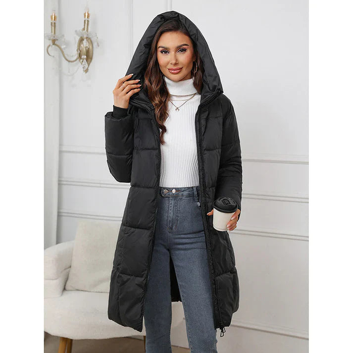 Alicia – Abrigo largo de invierno acolchado y cortaviento