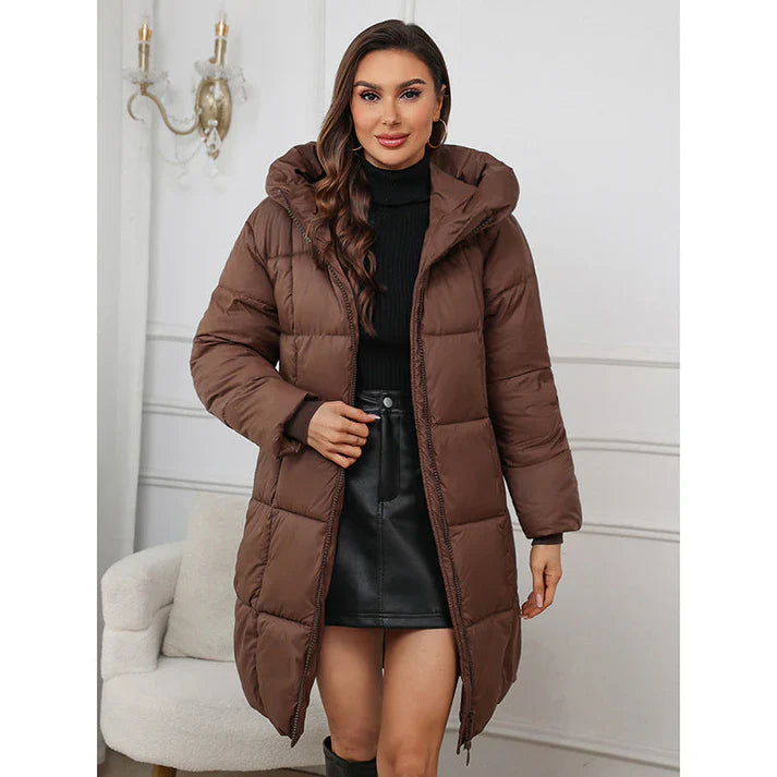 Alicia – Abrigo largo de invierno acolchado y cortaviento