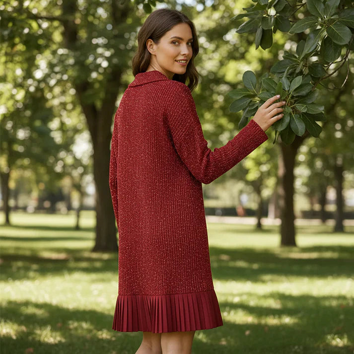 Lola – Vestido de punto con brillo y bajo plisado