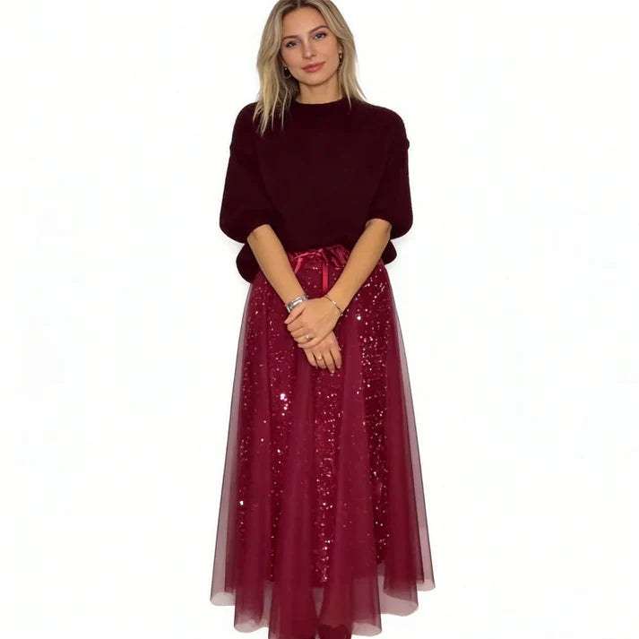 Cristina – Conjunto Sparkle de top y falda de tul
