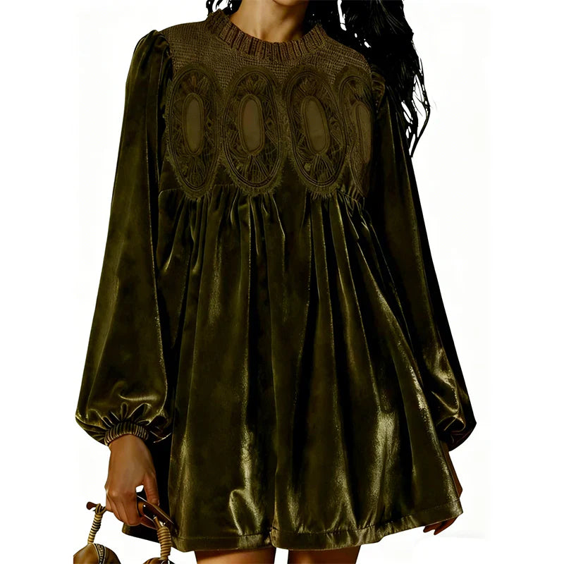 Paula – Vestido túnica de terciopelo con inspiración vintage